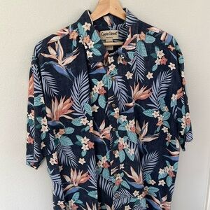 Cooke Street Honolulu Hawaiian Button Down Short Sleeve Shirt XL Cotton